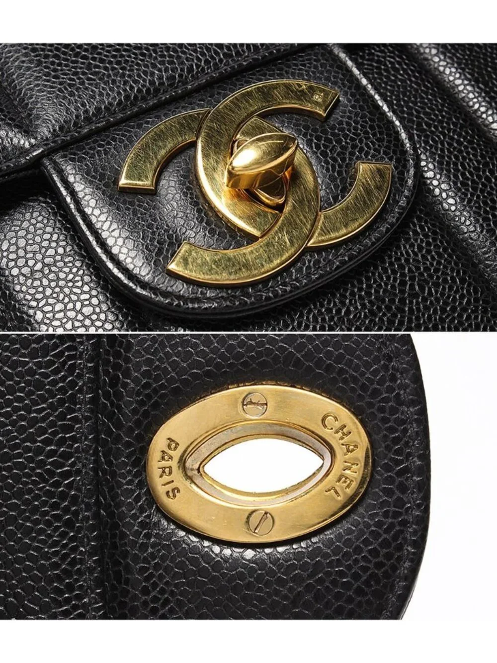 Chanel Chain Shoulder Bag Mademoiselle Classic Gold Double Single Flap Caviar